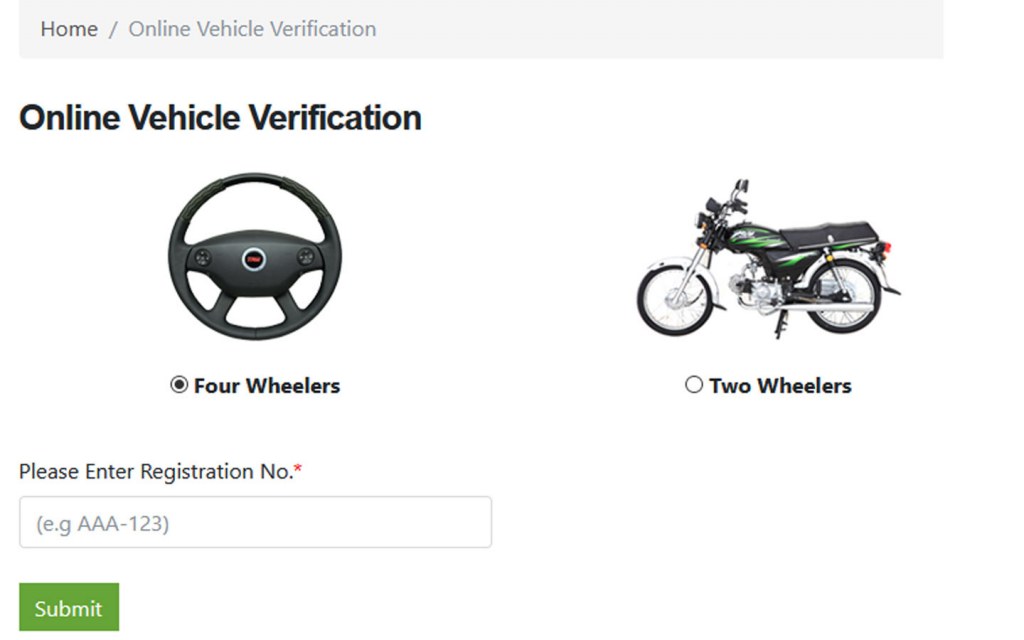 Online Vehicle Verification in Sindh 