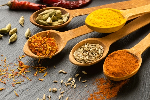 high-angle-indian-spices-with-spoons_23-2148747653