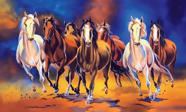 Horse painting in living room