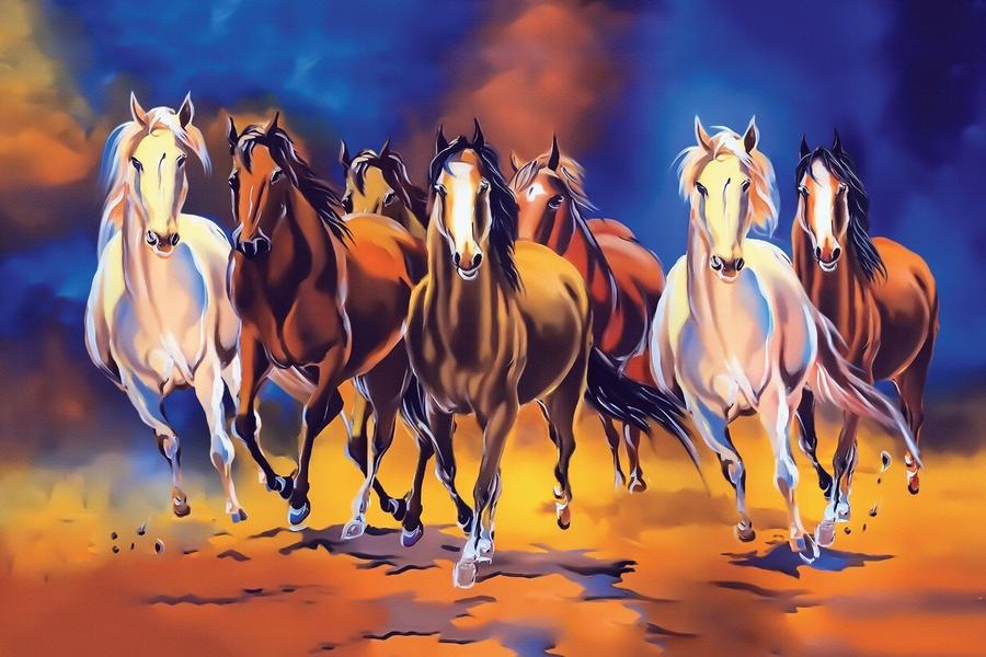 Horse painting in living room