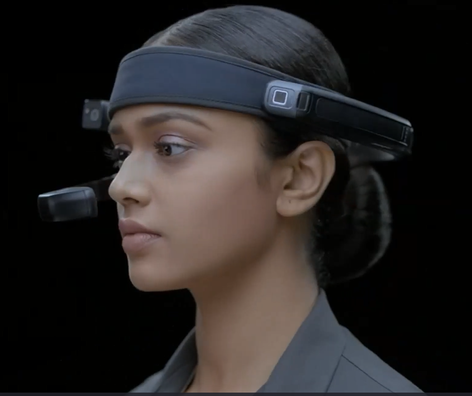 woman wearing realtime ar headset