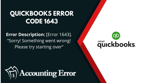 QuickBooks Error Code 1643