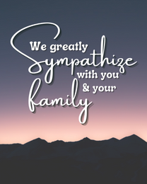 sympathy cards for family