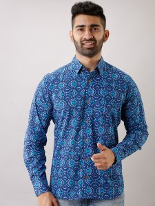 handblock slim fit shirt