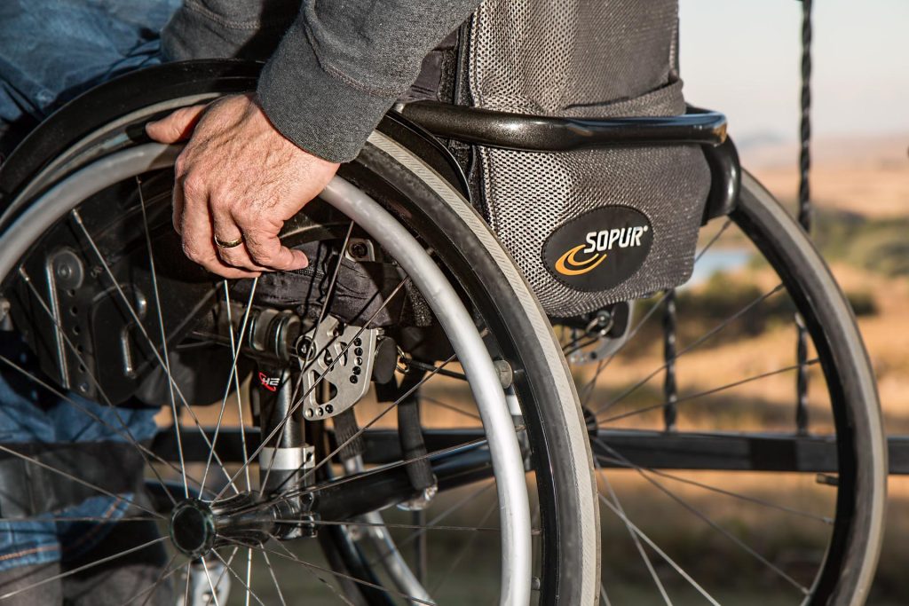 photo of man in a wheelchair